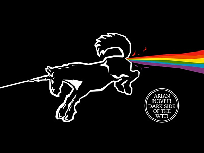 Dark Side of the WTF! black dark dark side licorne pink floyd side unicorn wtf