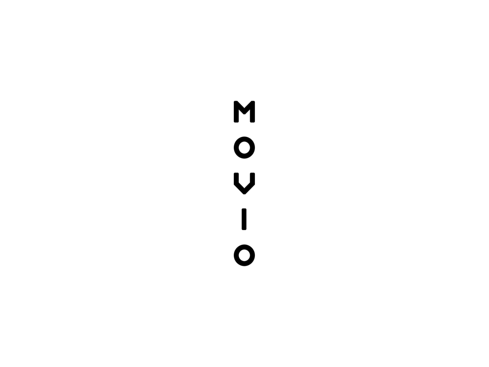 Movio Logo animation black and white branding custom font design gif location logo minimal movio typography