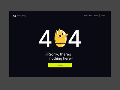 404 page for a dog-walking website
