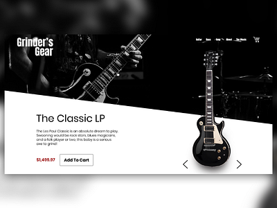 Guitar Store Product Page Concept ecommerce guitar product web design