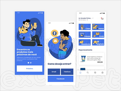 Extrapet app design illustration ui ux