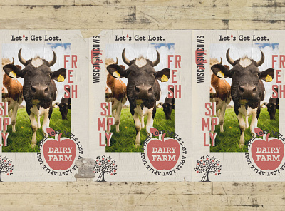 Lost Apple Dairy Farm Poster brand design brand designer branding branding design dairy farm graphic graphic design illustrator logo logo design logo designer milk package package design package designer poster poster design