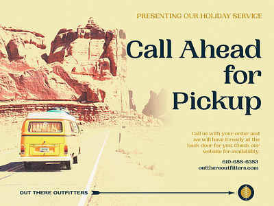 Out There Outfitters Pickup ad advertisement brand design branding clothing email graphic graphic design illustrator outdoors photoshop pickup poster social media store vw van