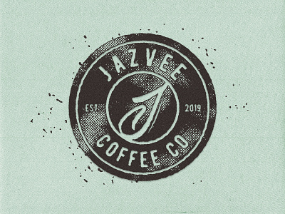 Jazvee Coffee Company brand identity branding coffee graphic design halftone illustration ink logo logo design print stamp texture typography vector vintage visual identity