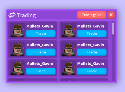 Trading Ui By Mullets Gavin On Dribbble - gavin roblox