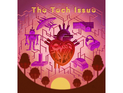 Seven Days VT: The Tech Issue 80s characterdesign comics digital illustration fantasyart futuristic illustration procreateart retro scifi scifiart tech technology type design