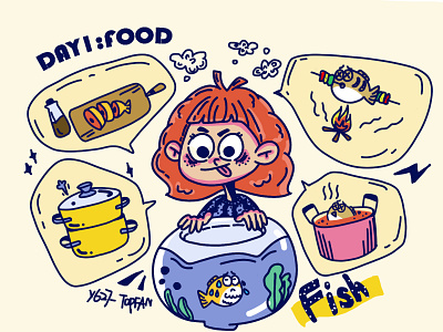 Exercise1：food illustration logo 插画 练习