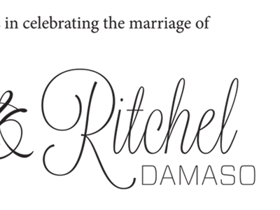 Damaso forza lavanderia marriage minion pro typography wedding