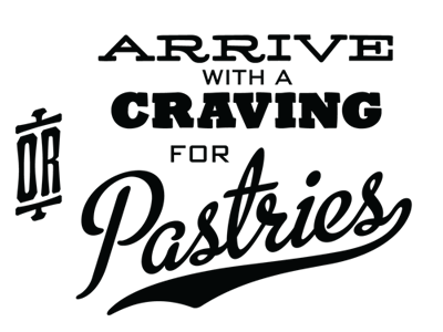 Arrive With A Craving 58rodeo bigslabhammer black deluxe gothic metroscript slinger typography white