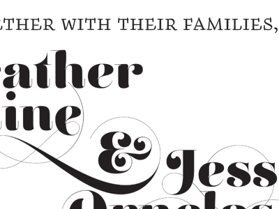 ather ine & Jess layout sketch typography wedding