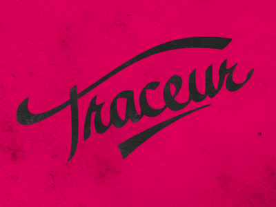 Traceur 4 black hand drawn pink typography