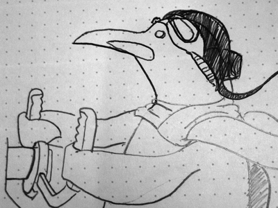 Penguin Pilot aviator penguin pilot sketch