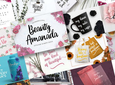 Beauty Amanda branding fashion flower handwritten type art typedesign wedding