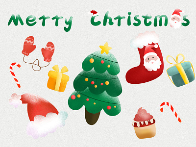 圣诞节插画 flat icon illustration logo