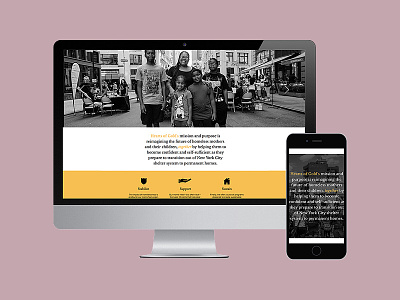 Hearts of Gold Website Refresh black and white charity digital design non profit simple layout web design website yellow