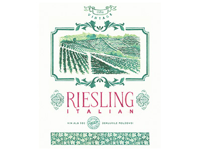 Italian Riesling Handpainted Label