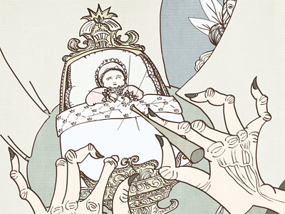 Sleeping Beauty fairytale illustration