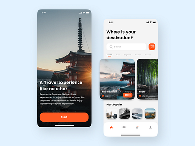 Travel mobile app design