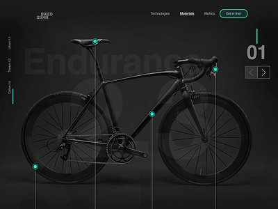 Biked Product page bicycle bicycle shop clean ui configurator dark ui detail page ecommerce minimalistic online shop product product page web website