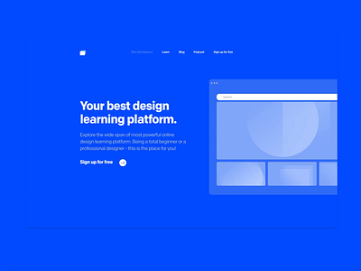 Design Learning platform Webpage academy blue clean ui homepage landing page mobile school web web design