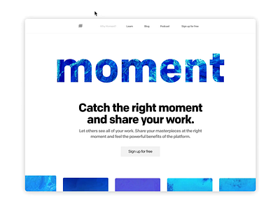 Prototype of Moment platform animation concept dark dark ui inspiration interactive design invision invision studio invisionapp light mode uiux web web design website