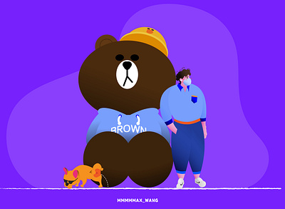 A nice day with my good friend Brown Bear in Taikoo Li, Chengdu. animation branding design flat illustration illustrator ui