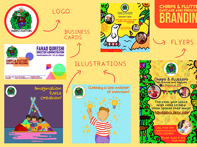 Chirps & Flutters Daycare and Pre-School Branding art branding design digital art drawing illustration logo manipulation photoshop typography vector