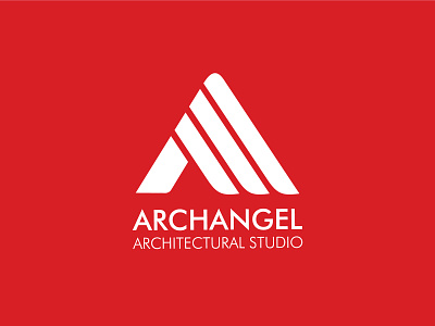 Archangel logo adobe illustrator architectural architecture architecture logo brand brand design brand identity branding design geometric graphic design logo logo design logodesign logomark red studio white
