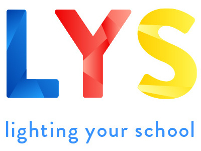 LYS – lighting your school blue brand gardient light logo lys red school simple yellow