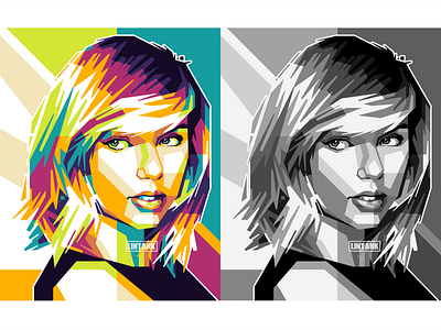 Taylor Swift in WPAP Style beautiful black and white colorful geometric graphic design hollywood illustration pop art portrait pretty shape taylor swift vector wpap