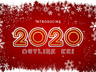 2020 Outline Kei Font bold calligraphy decorative display elegant font futuristic graphic design outline techno typography winter