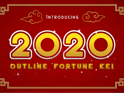 2020 Outline Fortune Kei Font bold decorative elegant famous font fortune futuristic graphic design lucky techno typography