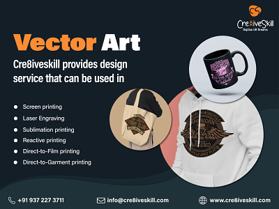 Services For Vector Graphic Creations | Cre8iveSkill direct to film printing direct to garment printing dtf dtg reactive printing screen printing sublimation design sublomation printing vector vector art vector art services vector creation vector grapgics vinyl cutting