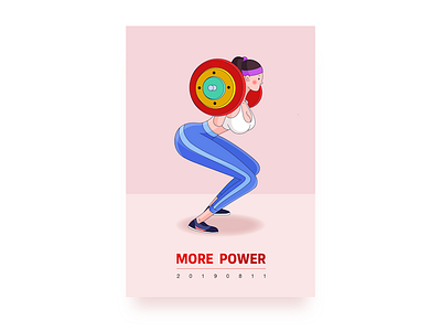 Barbell ai barbell fitness girl illustration power weight weightlifting 插图