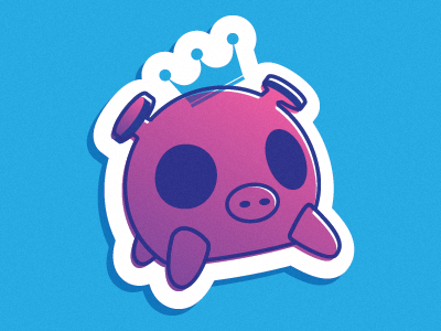 iPig Sticker crown doodle emblem icon illustration logo pig sticker