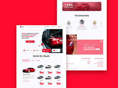 Car Shop Landing Page Web Design