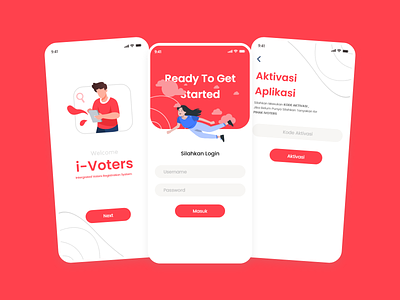 Ivoter - Vote App Login App Mobile Design