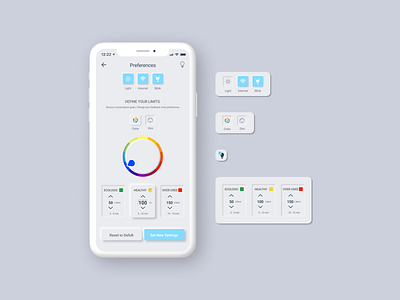 Settings #DailyUI #007 007 app dailyui design minimal neumorphic preferences settings ui ux water consumption water tracker