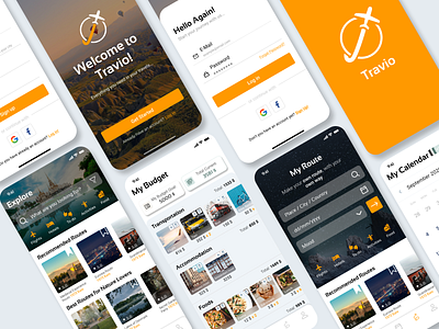 Travio Travel App app design travel travel app ui ux young adult