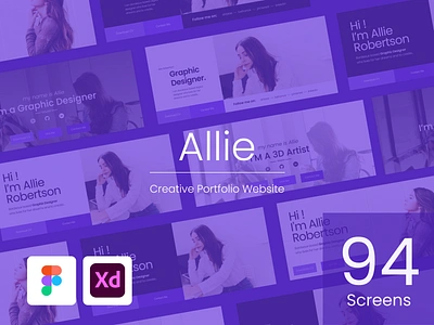 Allie Creative Portfolio Website Theme adobe xd creative designer portfolio designer website figma graphic design photographer portfolio portfolio theme portfolio website template theme ui design ux ui ux design website website template website theme