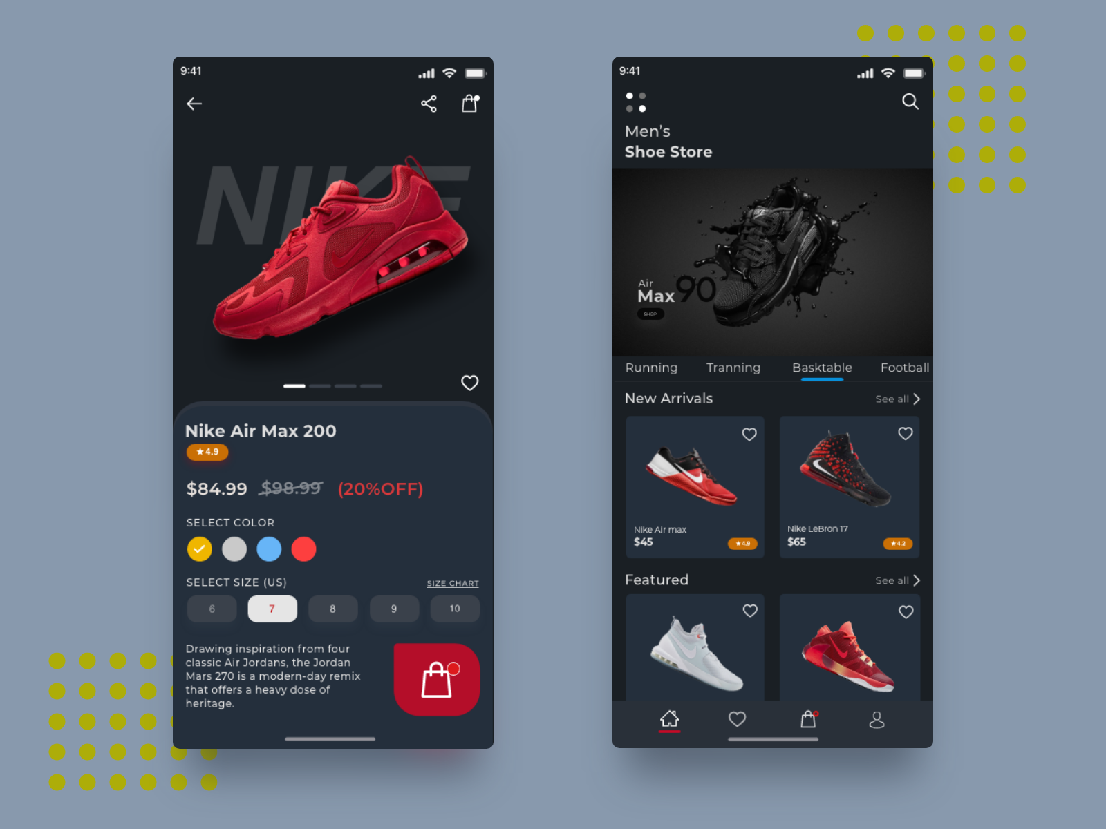 Nike shoe dark UI Design by siddhesh khavanekar on Dribbble