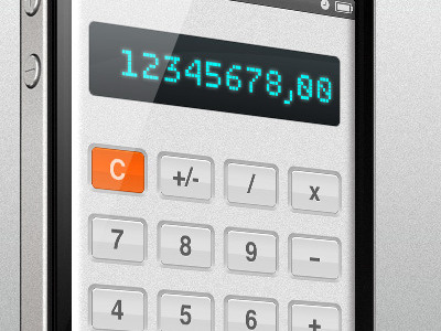 Calculator buttons interface design ios lcd mobile