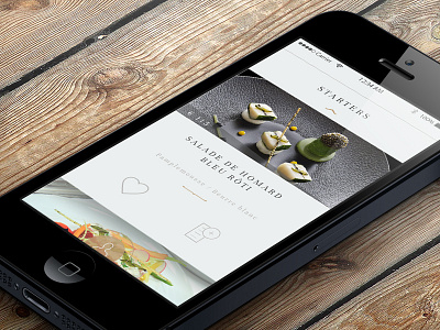 Elegant Restaurant app for iPhone - Menu navigation