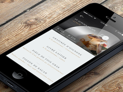 Elegant Restaurant app for iPhone - Seasonal Menu app elegant gold ios iphone luxury menu photography restaurant