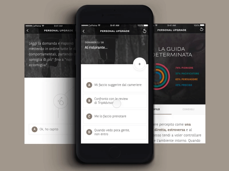 Personal Upgrade app inspiration interaction design iphone mobile personal upgrade principle question quiz sketch ui ux
