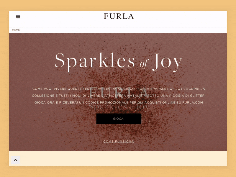 Furla Sparkles of Joy | Home christmas desktop elegant fashion furla gold homepage inspiration ui ux