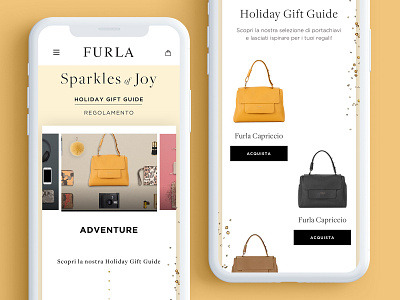 Furla Sparkles of Joy | Mobile app christmas design elegant furla inspiration iphone mobile mobile first sparkles ui ux