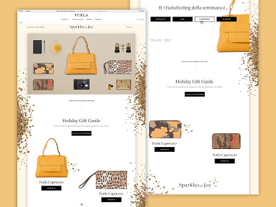 Furla Sparkles of Joy | Desktop campaign christmas design desktop elegant fashion furla gold inspiration luxury minimal sparkles ui ux