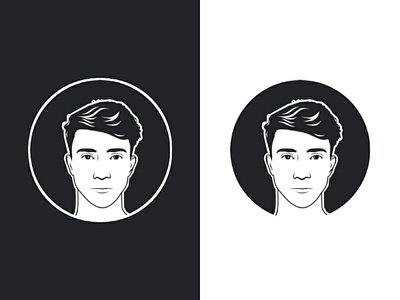 BW Vector Portrait artwork avatar blackandwhite cartoon character design draw portrait vectorart