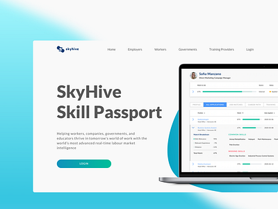 SkyHive Landing Page Redesign design flat gradient hero icon landing minimal saas typography ui ux web